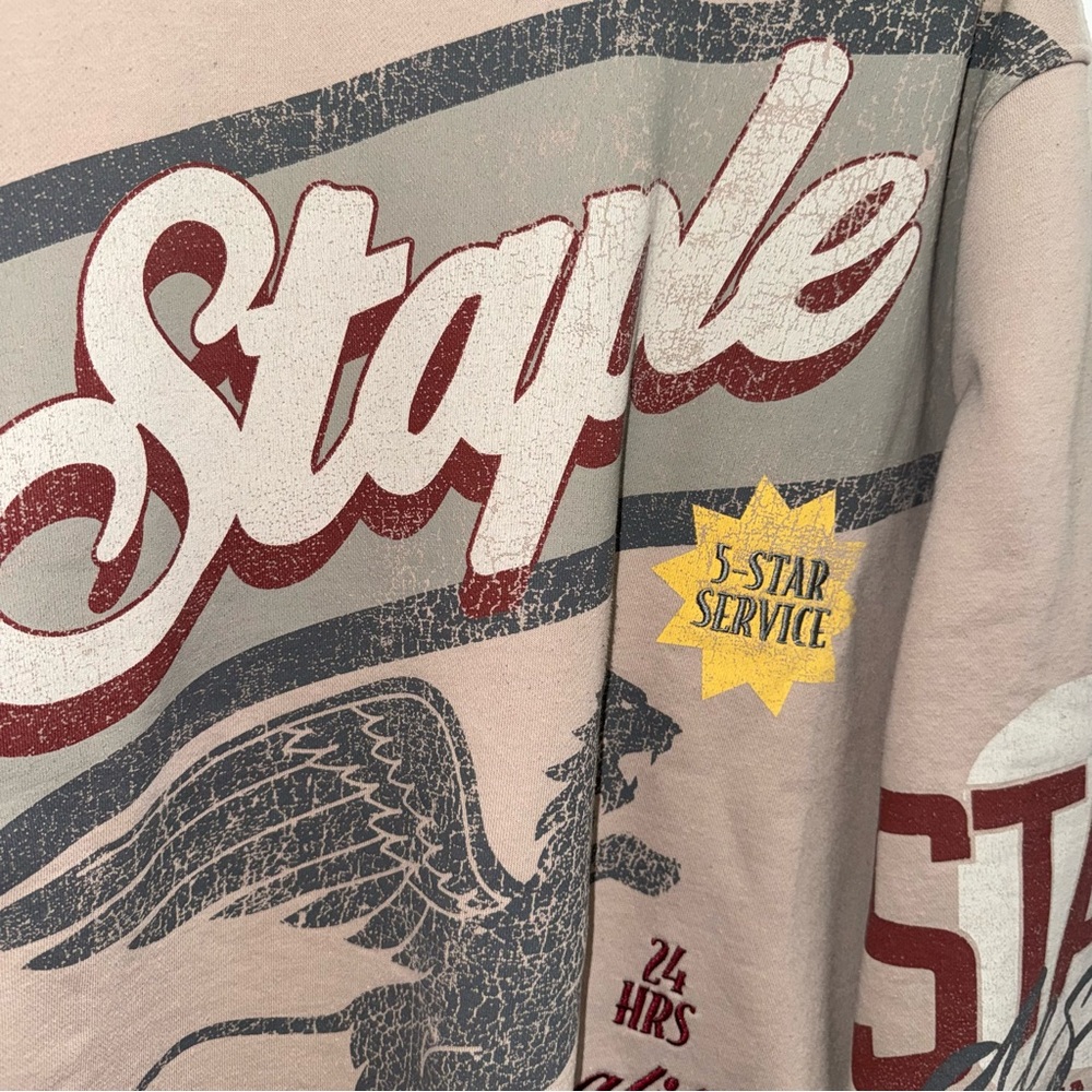 Jeff Staple Pullover Sweatshirt Men's Large Beige Quality Gryphon Crewneck - Picture 3 of 4